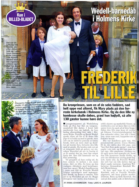 Crown Prince Frederik and Crown Princess Mary attended the baptism of Countess Ingeborg, the daughter of Count Bendt Wedell and his wife Pernille