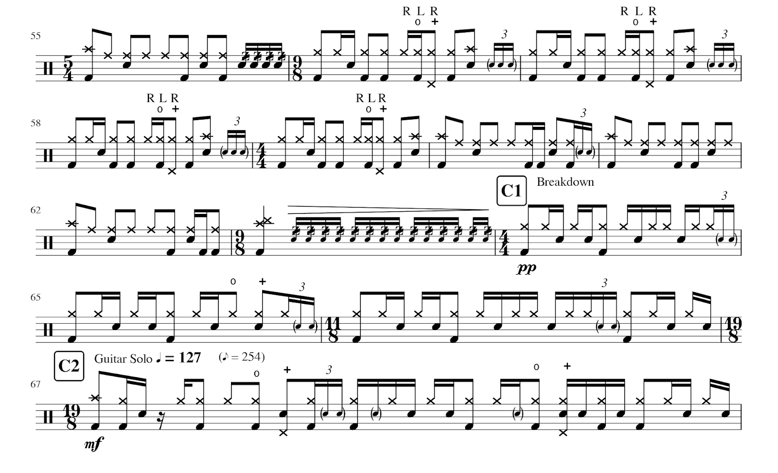 Prog Drums Transcriptions