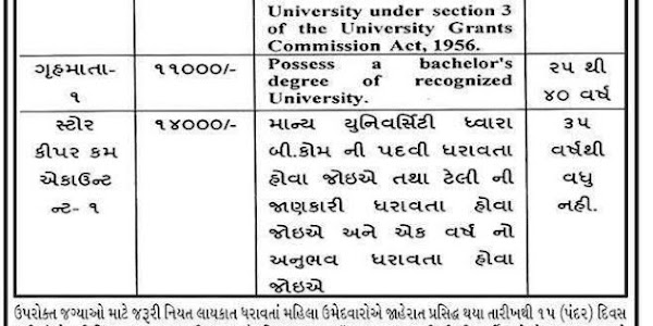 ICPS Mehsana Superintendent, Counselor, Probation Officer, Gruhmata & Store Keeper Recruitment 2021