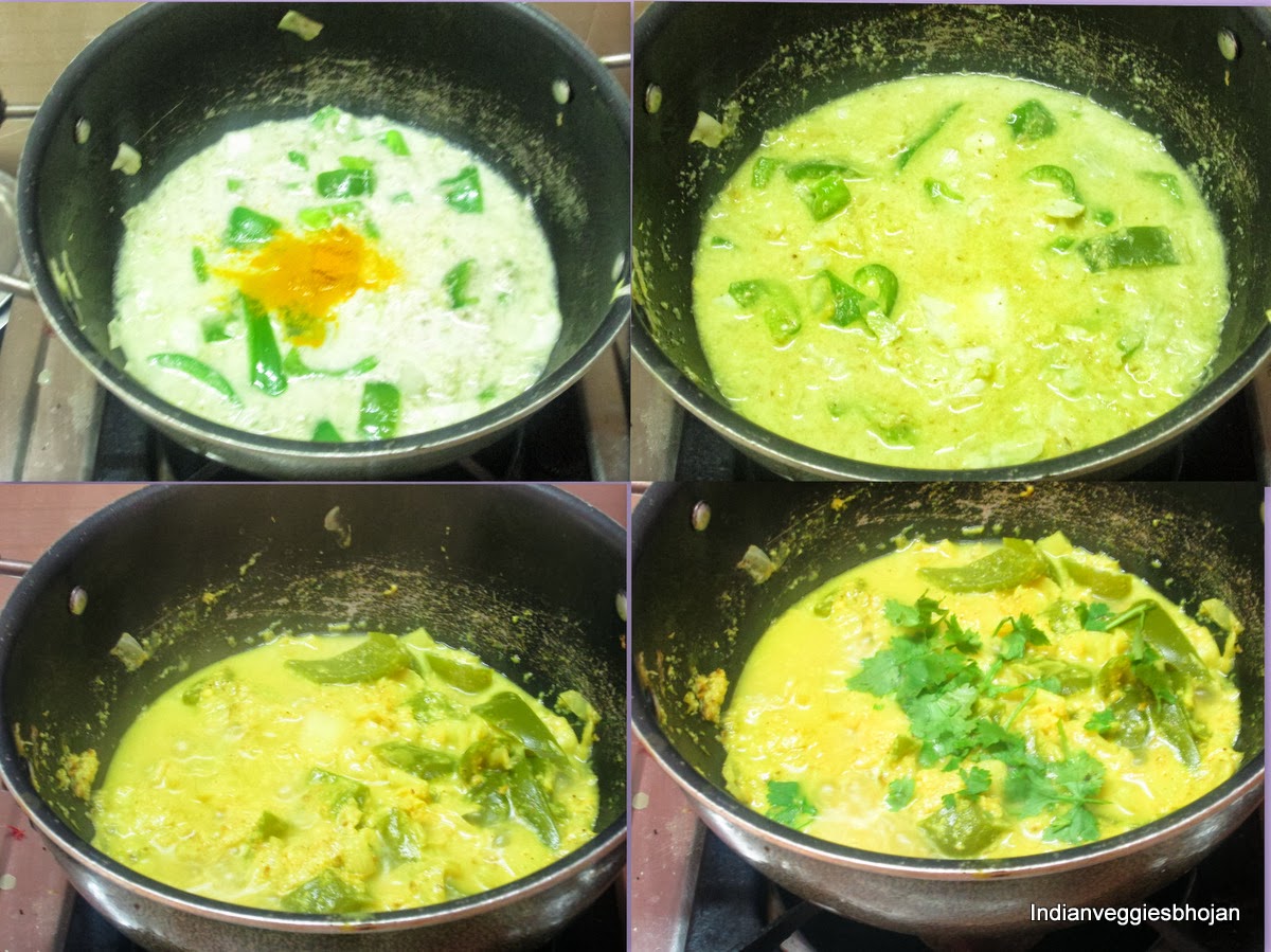 Cabbage Capsicum curry Subha's Veg Recipes