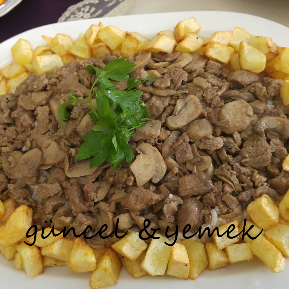 Kosem Mantarli Kuzu Kavurma Yemek Kavurma