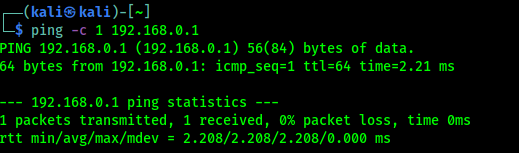 ping on local target