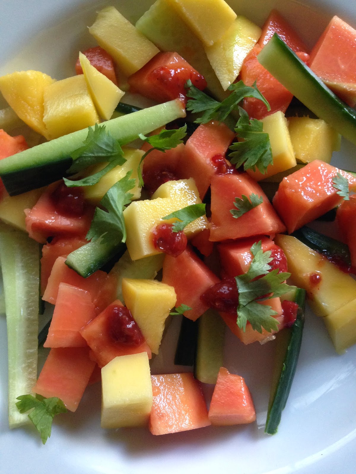 Margrethe si kokebok: Mango og papaya salat