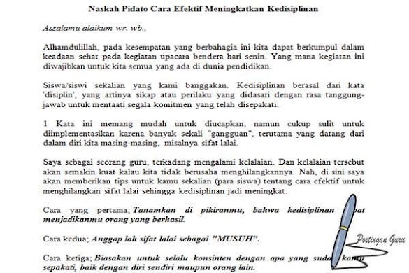 Contoh Pembukaan Pidato Kedisiplinan