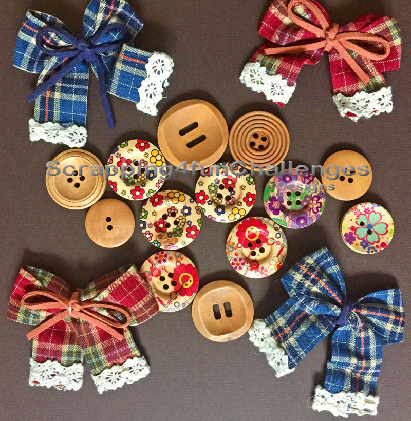 Scrapping4funChallenges Challenge 88 Buttons and Bows