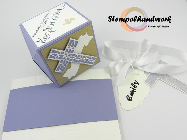 Stempelhandwerk Pop Up Wurfel Zur Konfirmation Kommunion