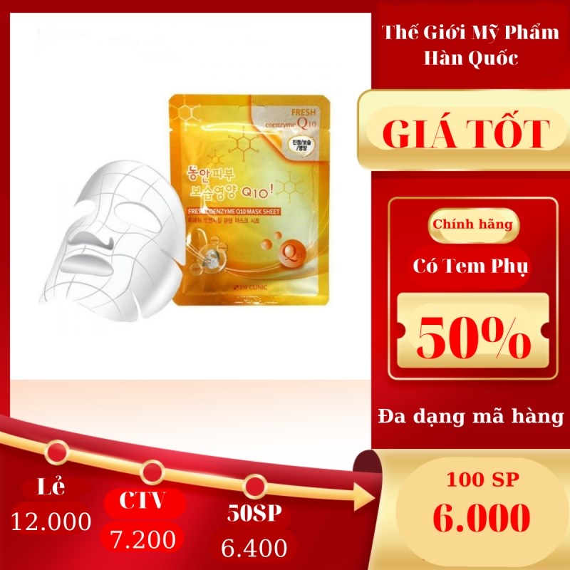 Mặt nạ bổ sung Coenzyme Q10 3W CLINIC FRESH COENZYME Q10 MASK SHEET