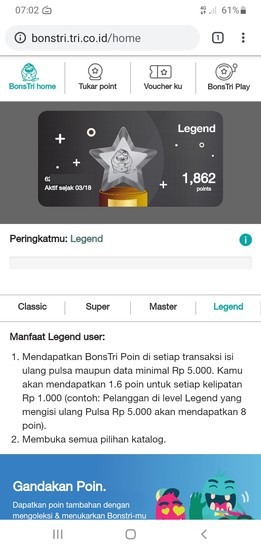 Cara Tukar Poin Bonstri Kartu Tri Jadi Kuota Gratis Satu Hari Antusias Teknologi