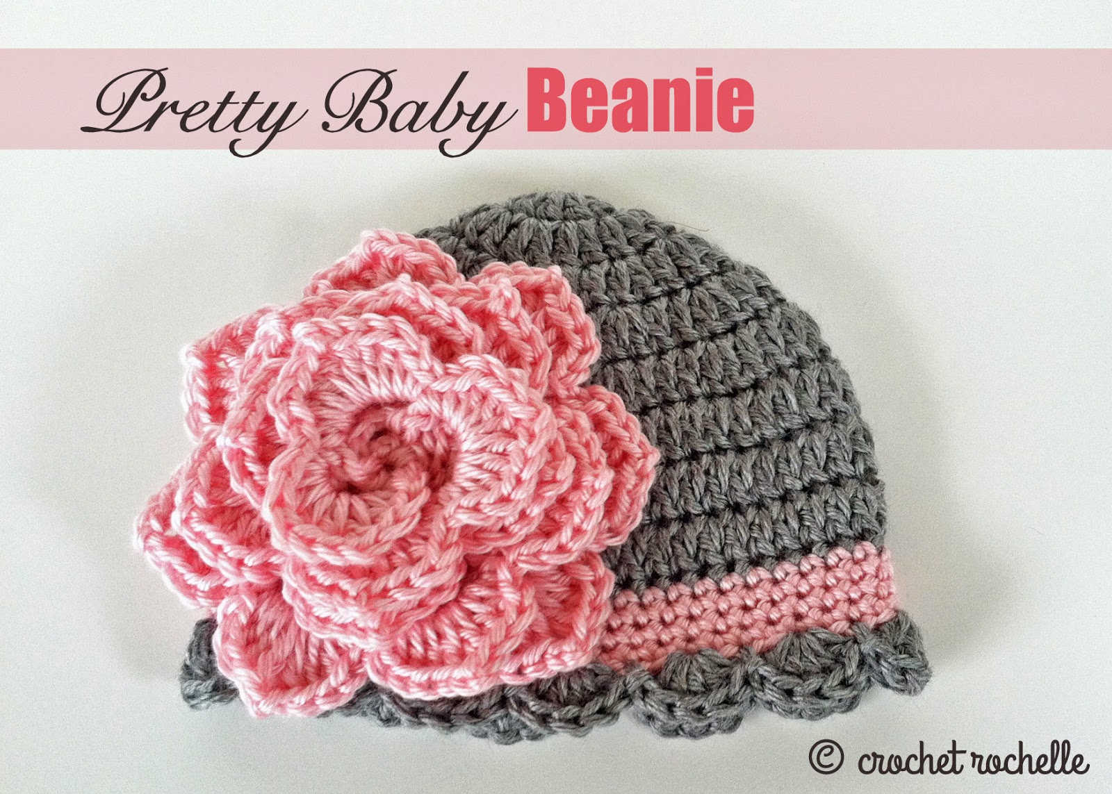 simple crochet hat pattern Pretty Baby Beanie Crochet Rochelle:
