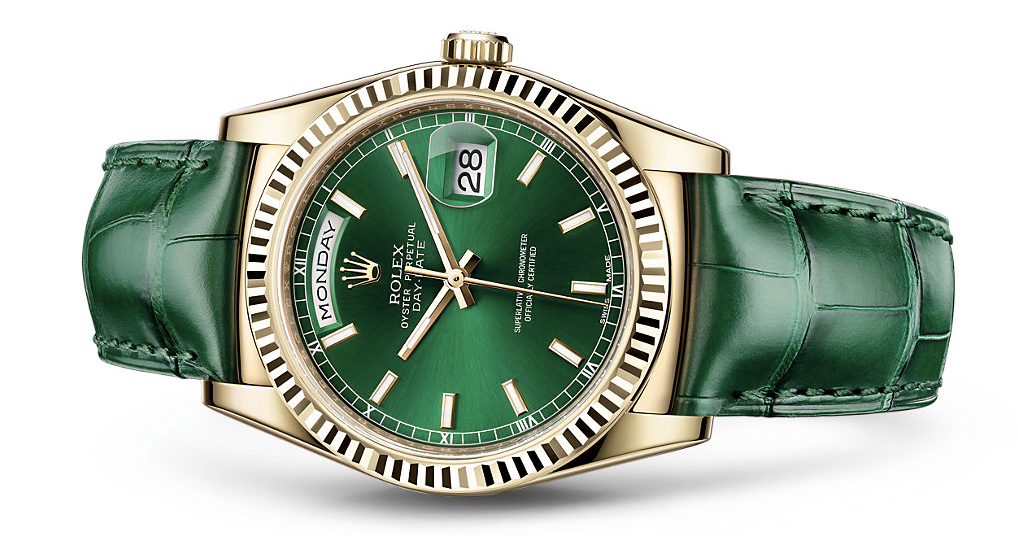 Rolex day date with leather strap Clearance