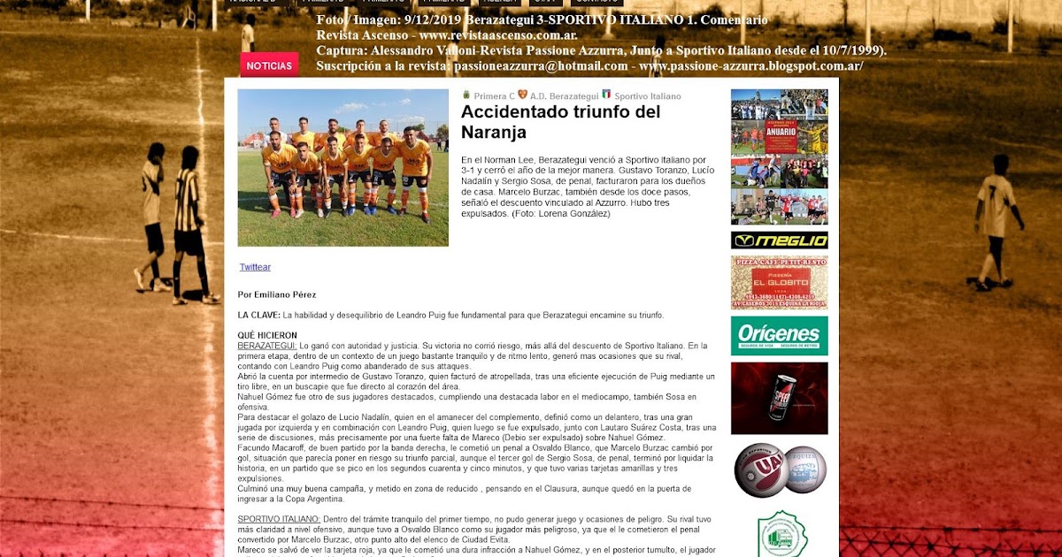 Revista Ascenso, Sportivo Italiano