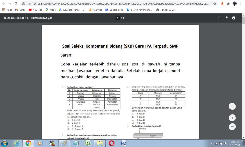 Contoh soal ujian P3K guru IPA terpadu SMA lengkap dengan jawaban