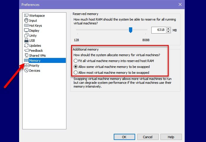 Arreglar No hay suficiente memoria física disponible Error de VMware