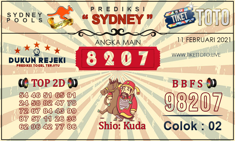 Prediksi Togel SYDNEY TIKETTOTO 11 FEBRUARI 2021
