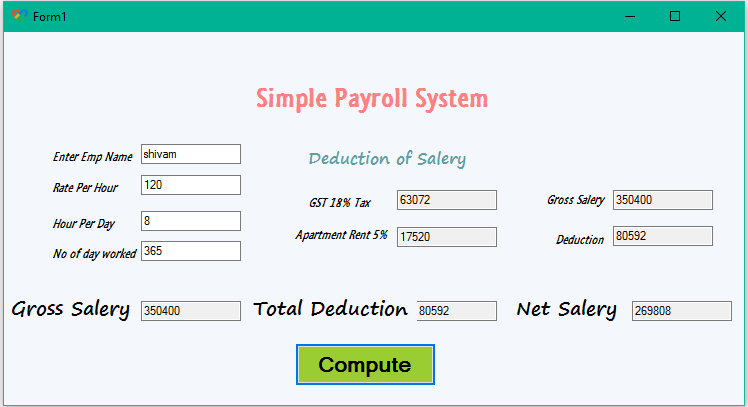 Develop Simple Payroll System in VB.NET I scheme microproject