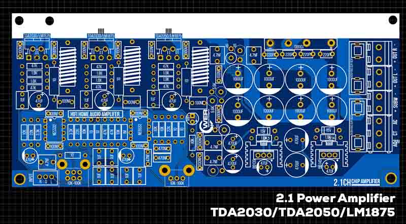 TDA2030 TDA2050 LM1875 2.1 Power Amplifier Stereo + Subwoofer