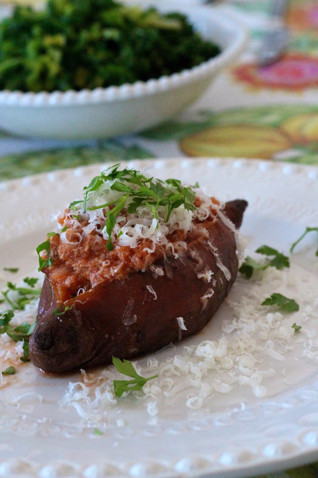 Batata Assada com Bolonhesa de Atum