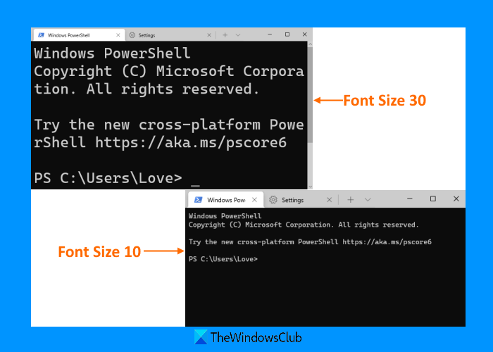 cambiar el tamaño de fuente Windows Terminal