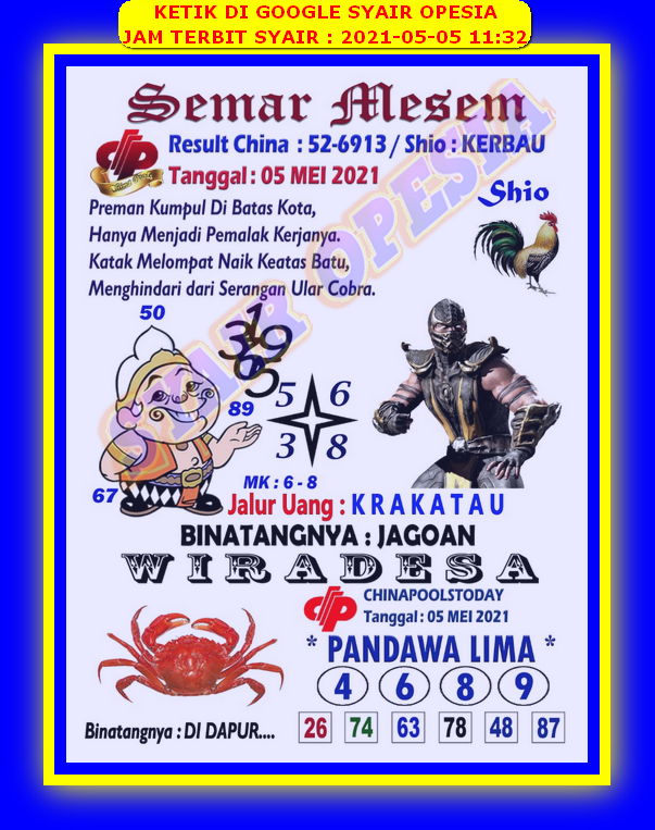 Forum Syair Singapura 5 Mei 2021 Royal Syair