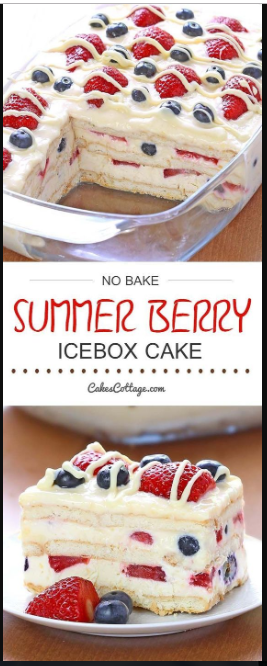 No Bake Summer Berry Icebox Cake
