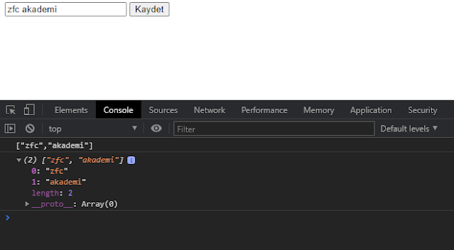 LOCAL STORAGE DİZİ KAYDETME