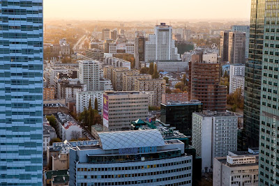 Варшава с Дворца науки и культуры. Warsaw centrum