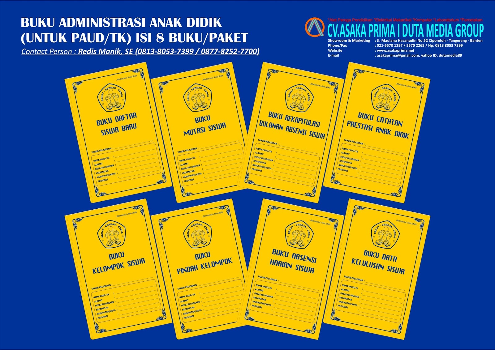 PAKET BUKU ADMINISTRASI PAUD/TK LENGKAP 2020 TOKO BUKU