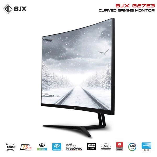 MÀN HÌNH BJX G27E3 27" CONG FHD 75HZ ( PANEL SAMSUNG PLS, EYE CARE, AMD FREESYNC, CURVED 1800R, LED RGB, FHD ) CHUYÊN GAME