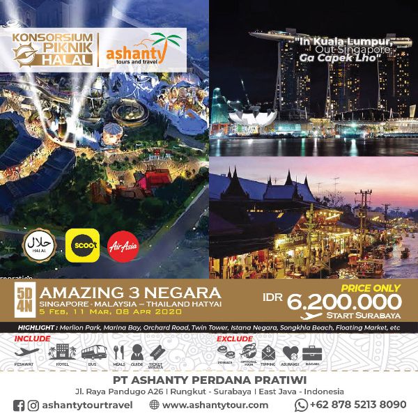 Paket Wisata SingaporeMalaysiaThailand 2020