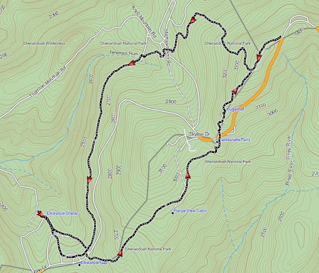 Shenandoah National Park Line Map Insulated Water Bottle