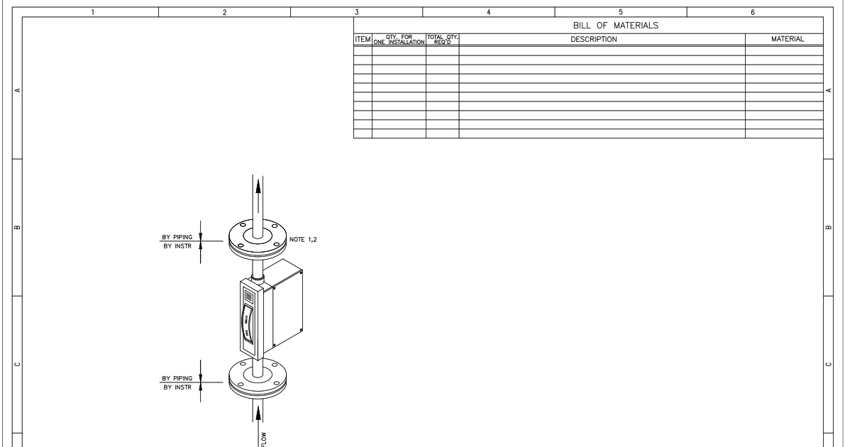 Download HookUp Flow Indicator Rotameter DWG AutoCAD Free