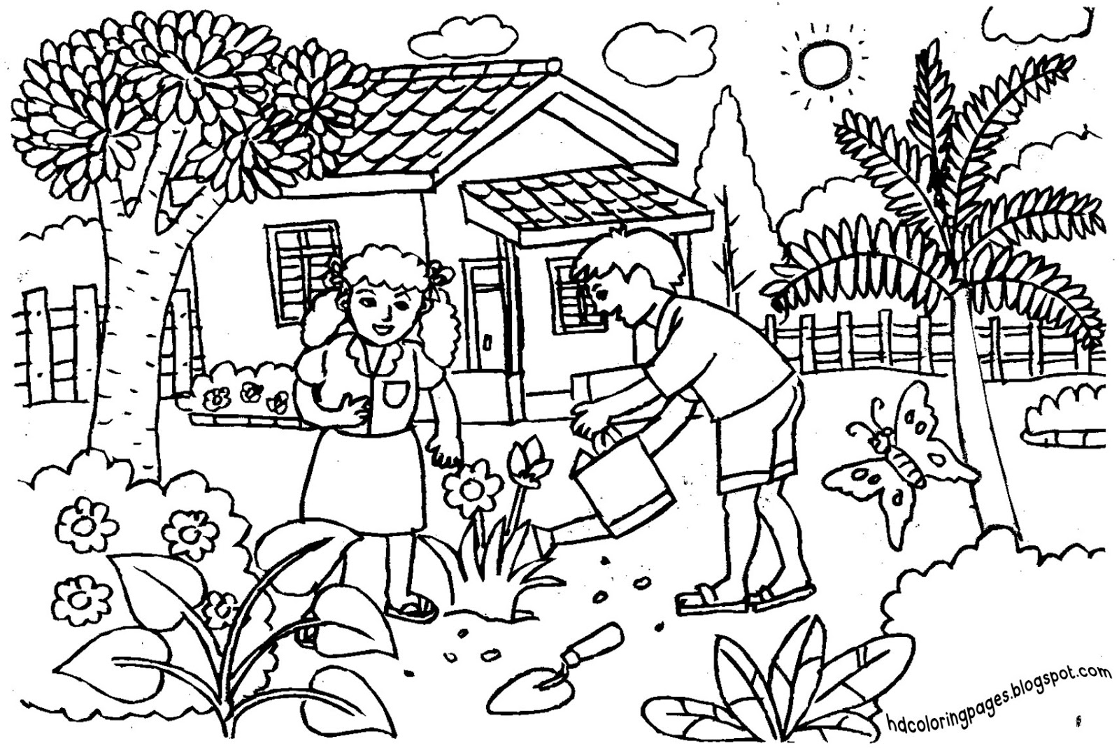 Let Gardening Gardening Coloring Pages
