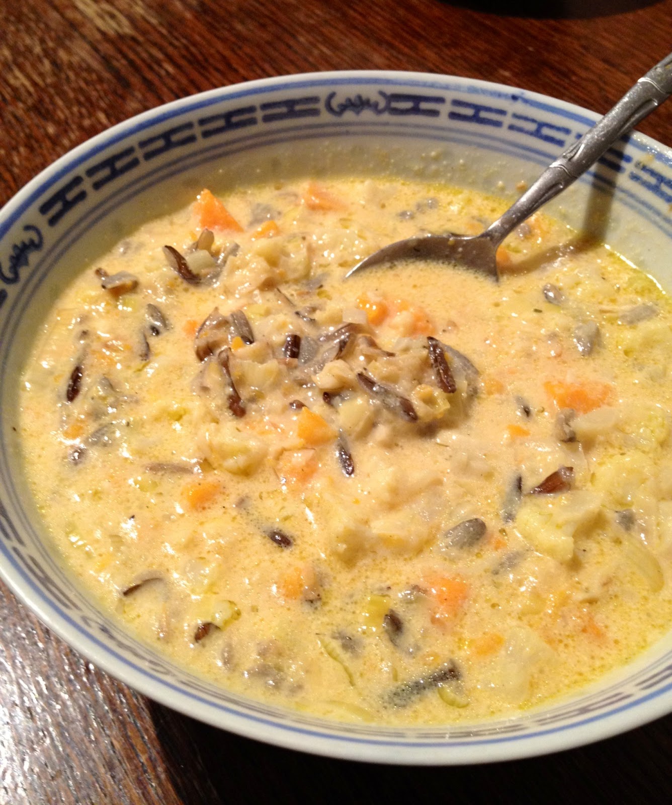 The Way Of The Veggie Creamy cauliflower soup with wild rice