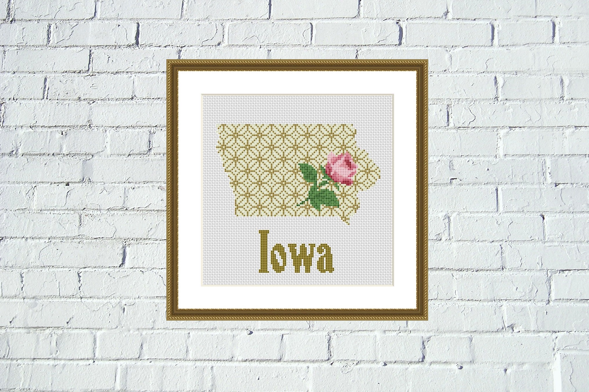 Tango Stitch easy cross stitch designs Iowa map cross stitch pattern