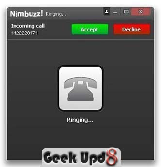 Step 6. Receive calls in Nimbuzz on USA based phone number