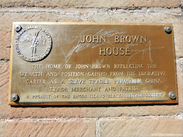 Placa de la Mansión de John Brown, Providence Placa de la Mansión de John Brown, Providence