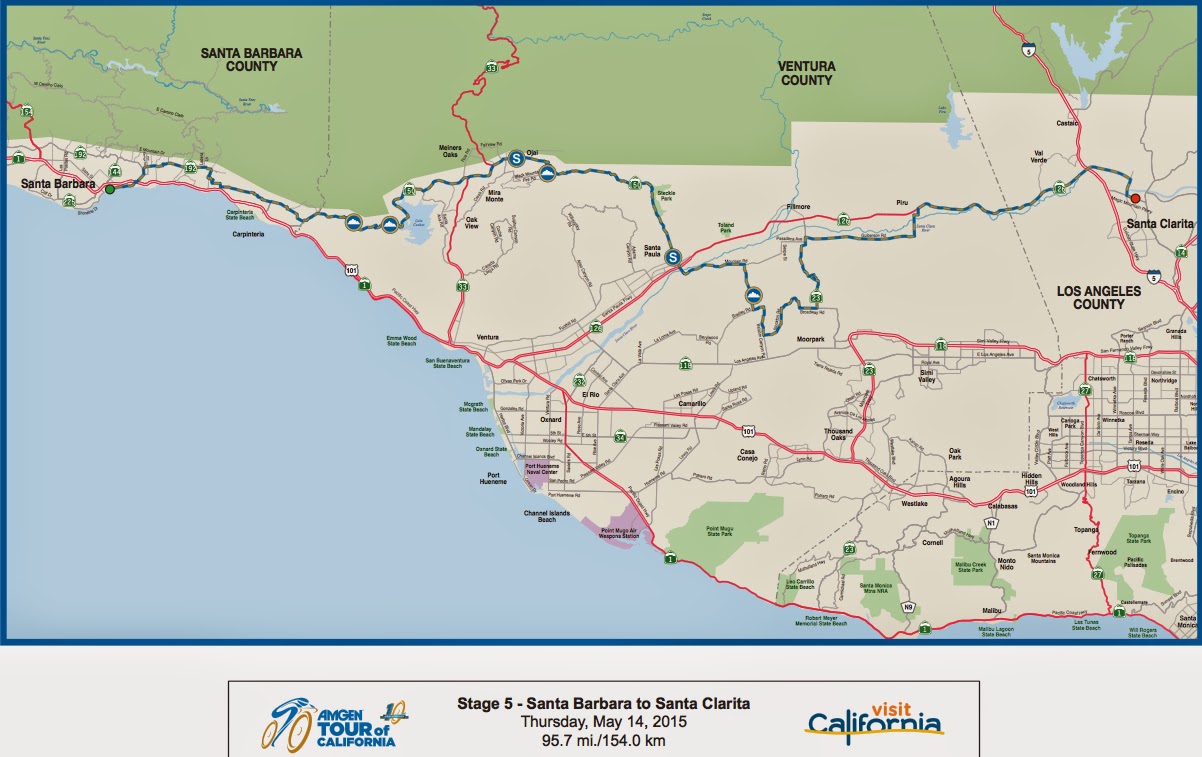 Tour of California Stage 5 Map 2015