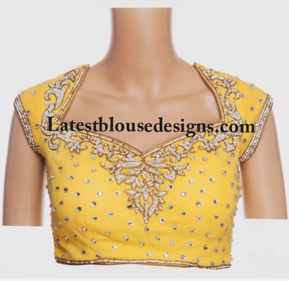 Yellow Embellished Blouse | Latest Blouse Designs