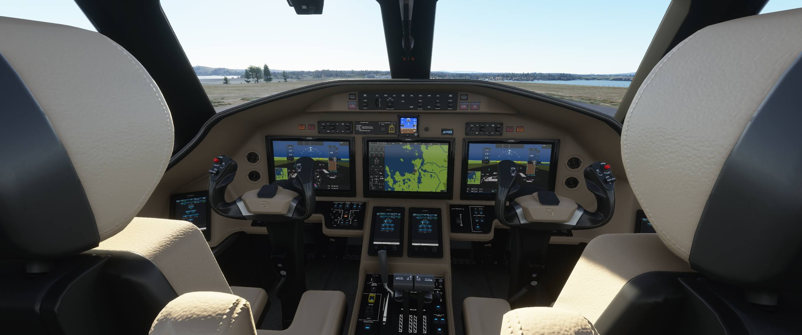 MSFS2020 Cessna Citation Longitude Cockpit Livery Black Beige V.1.0