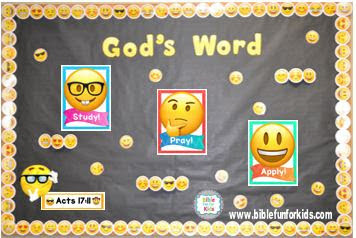 Bible Fun For Kids: Emoji Bulletin Boards & More