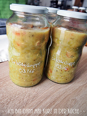 Einkochen} Erbsensuppe