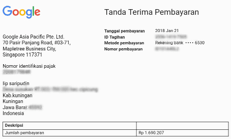 Bukti bayaran pertama dari Google AdSense Bukti bayaran pertama dari Google AdSense