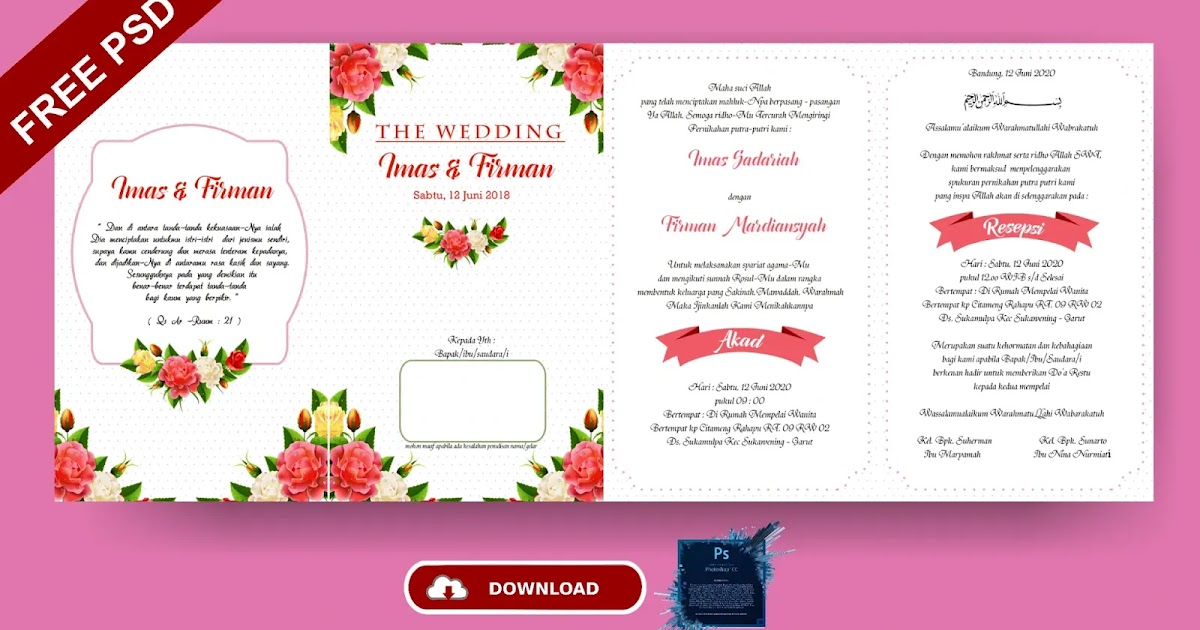 Download Desain Undangan Pernikahan Siap Edit Erba 88140
