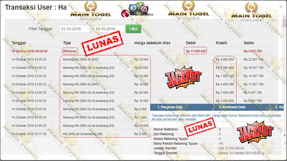 BUKTI JP PAUS BANDAR TOGEL ONLINE TERPECARA TOGEL ONLINE TERAMAN