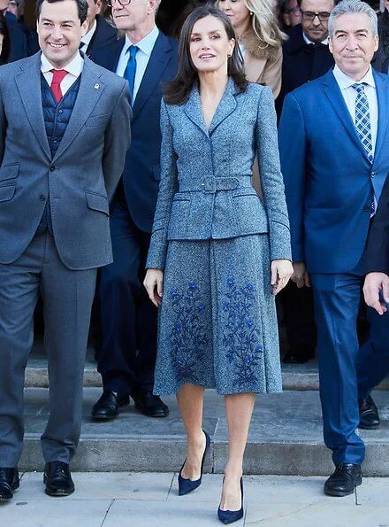 Andalusian Legacy Foundation and Benjelloun-Mezian Foundation. Queen Letizia wore an outfit by Felipe Varela