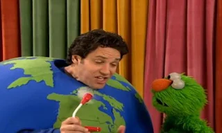 Elmo likes to be green now. Mr. Earth talks about global warming. Sesame Street Being Green