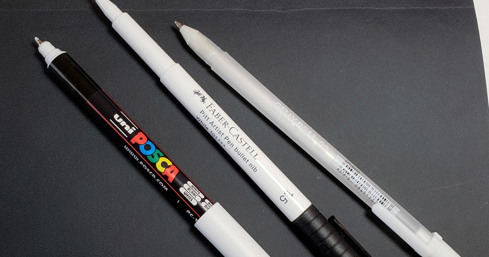 Pen Review: White Pen Comparison: Sailor Mini Correction Pen and Uni Posca  - The Well-Appointed Desk