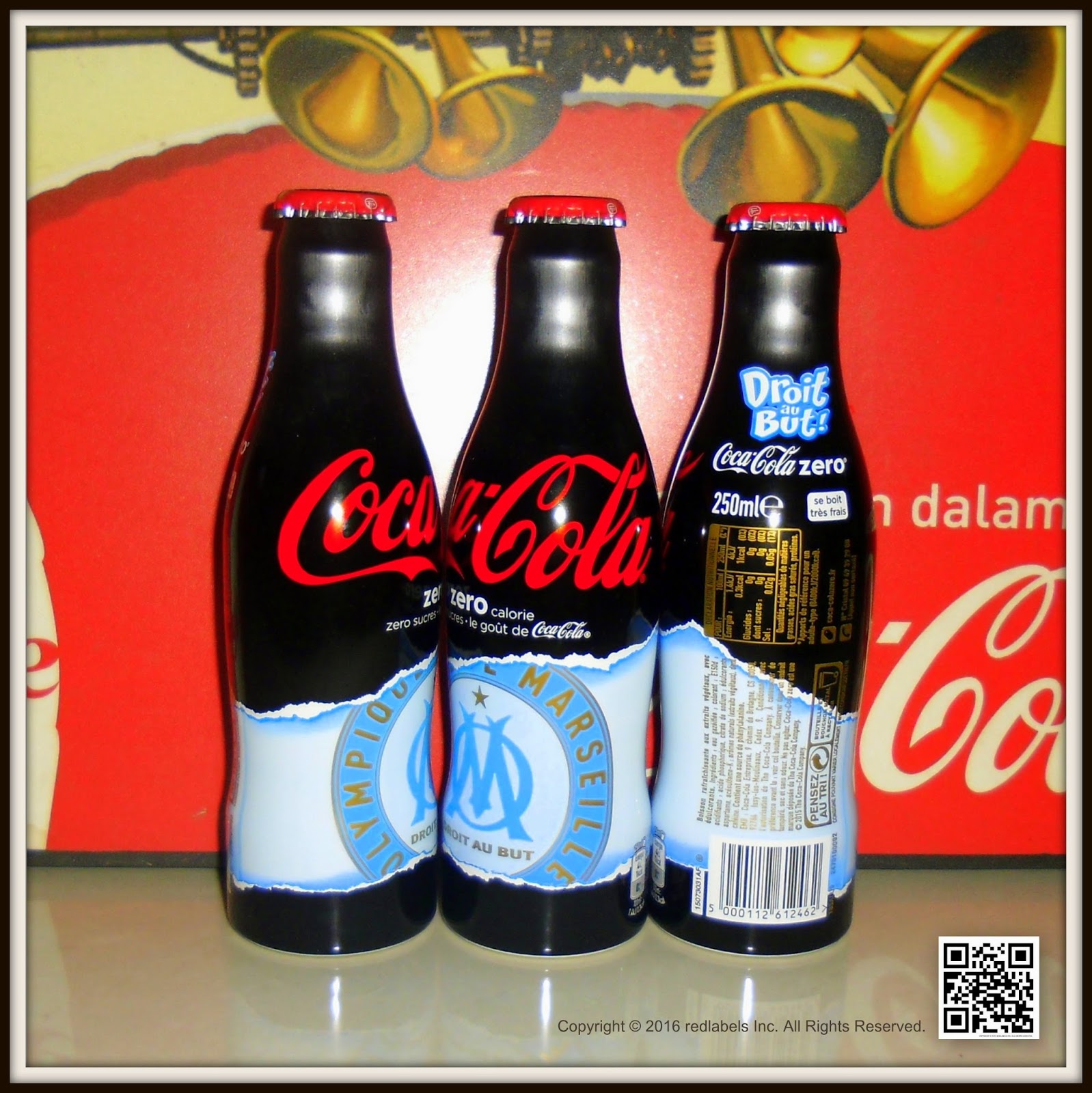 Aluminum Bottle Collector Club CocaCola Olympique de Marseille
