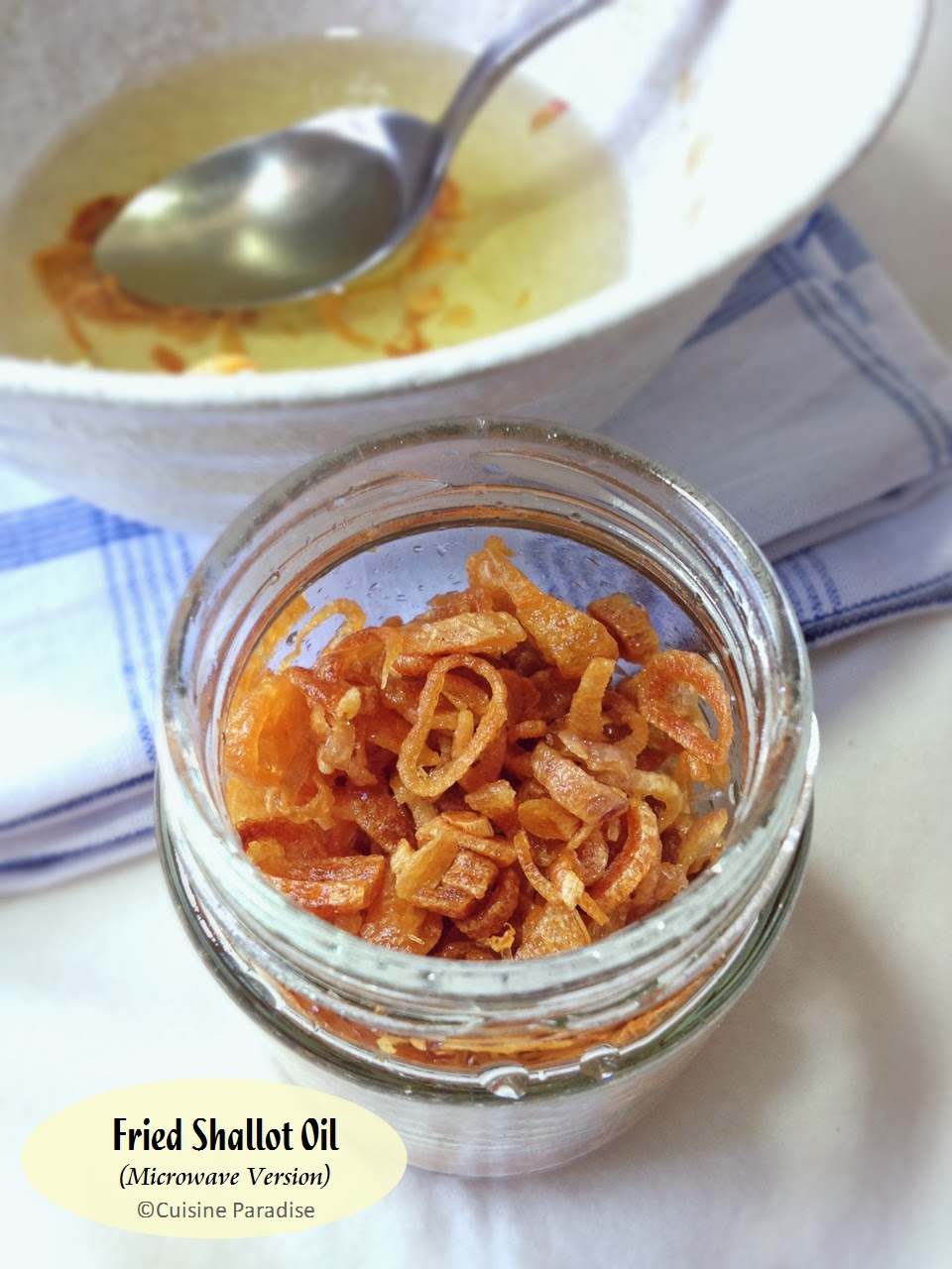 [revised and updated] Fried Shallot Oil Microwave Version