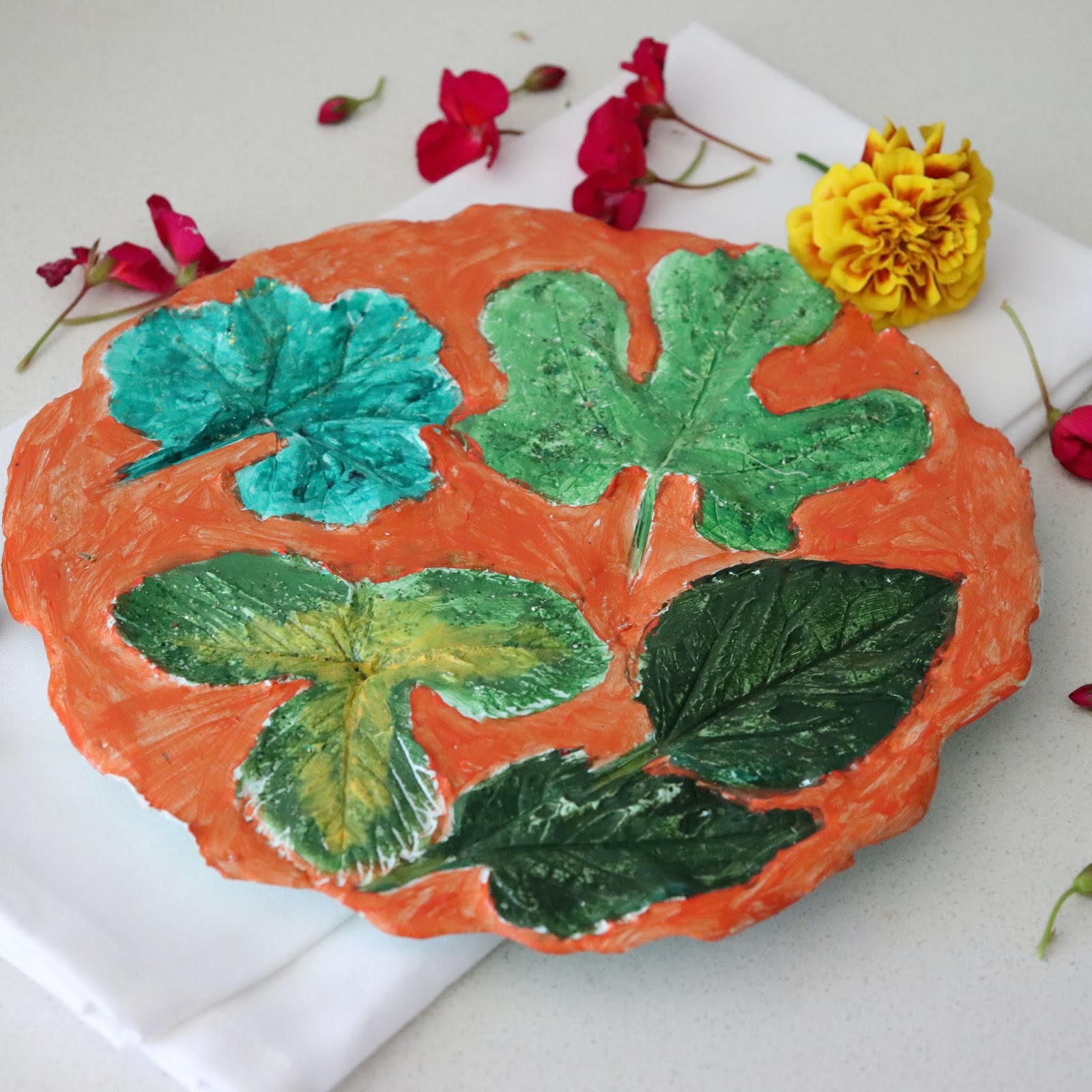 Create With Mom Nature inspired Plaster of Paris platter and giveaway